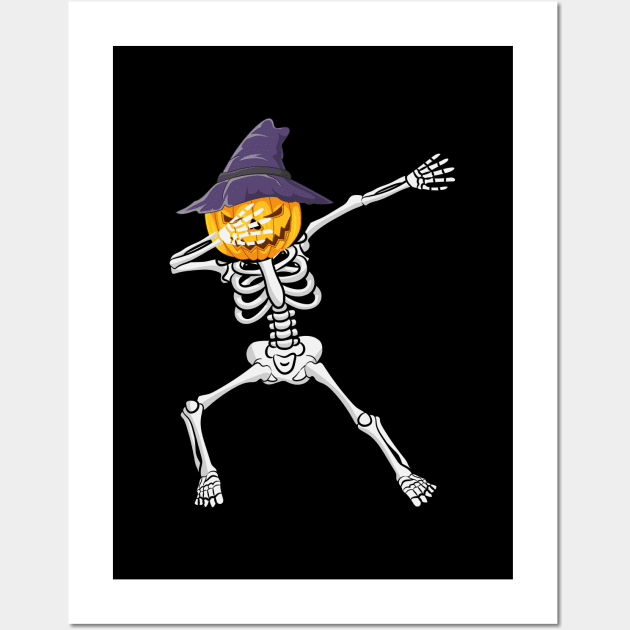 Dancing Skeletons Dabbing Skeleton Dab Boys Girls Halloween Wall Art by designnas2